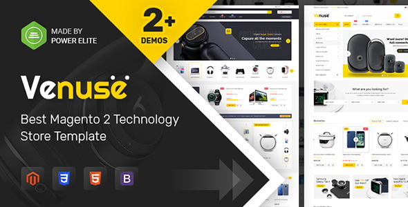Venuse - Responsive Hitech/Digital Magento 2 Store Theme Venuse - Responsive Hitech/Digital Magento 2 Store Theme