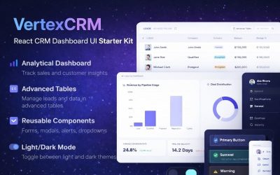VertexCRM - React CRM Dashboard & UI Starter Kit
