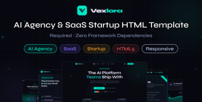 Vexlora - AI Agency & SaaS Startup HTML Template