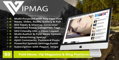 VipMag - Powerful News Script, VIP Blog Software & Magazine Platform with Subscription