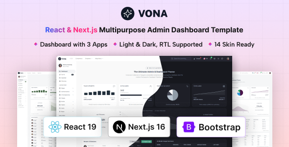 Vona - React & Next.js Multipurpose Admin Dashboard Template Vona - React & Next.js Multipurpose Admin Dashboard Template