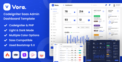 Vora - Saas Codeigniter Admin Dashboard Template