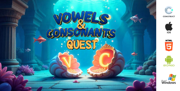 Vowels & Consonants Quest - Educational Game (HTML5, Android, iOS, Windows) | Construct 3 Vowels & Consonants Quest - Educational Game (HTML5, Android, iOS, Windows) | Construct 3