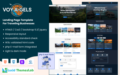 Voyagels - Responsive Travel and Tour Agency Landing Page Template (HTML, Bootstrap 5)