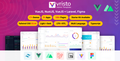 Vristo - Multipurpose Tailwind VueJS, NuxtJS, Laravel VueJS Admin Template