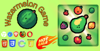 Watermelon game: Drop & Merge - HTML5 Game (Construct 3)