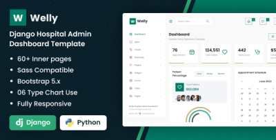 Welly - Django Hospital Admin Dashboard Bootstrap Template
