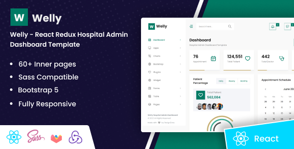 Welly - React Redux Hospital Admin Dashboard Template Welly - React Redux Hospital Admin Dashboard Template
