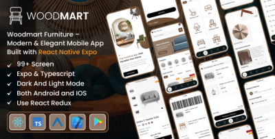 Woodmart Furniture - Modern & Elegant Mobile App Built with Expo (React Native)