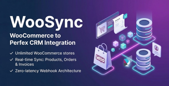 WooSync — WooCommerce Orders, Customers & Invoices Sync for Perfex CRM WooSync — WooCommerce Orders, Customers & Invoices Sync for Perfex CRM