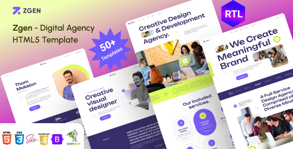 Zgen - Digital Creative Agency & Portfolio HTML5 Template Zgen - Digital Creative Agency & Portfolio HTML5 Template