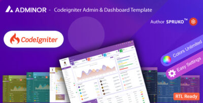 Adminor - CodeIgniter Admin and Dashboard Template