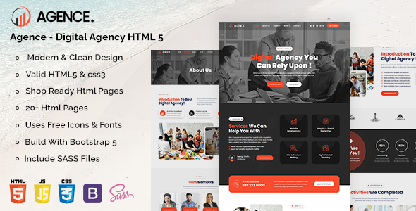 Agence - Digital Agency HTML Template Agence - Digital Agency HTML Template