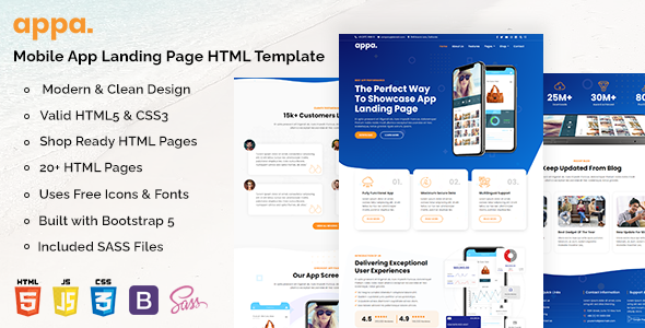 Appa - Mobile App HTML Template Appa - Mobile App HTML Template