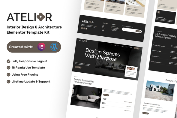 Atelior - Interior Design & Architecture Elementor Template Kit Atelior - Interior Design & Architecture Elementor Template Kit