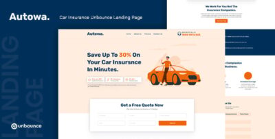 Autowa - Car Insurance Unbounce Landing Page Template