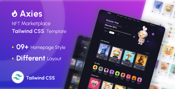 Axies - NFT Marketplace Tailwind CSS Template Axies - NFT Marketplace Tailwind CSS Template