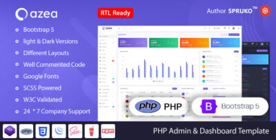 Azea - PHP Admin & Dashboard Template