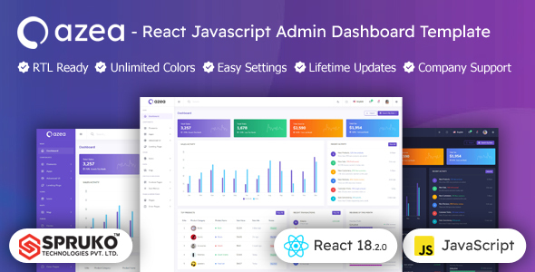 Azea - ReactJS Bootstrap Admin Panel Dashboard Template Azea - ReactJS Bootstrap Admin Panel Dashboard Template