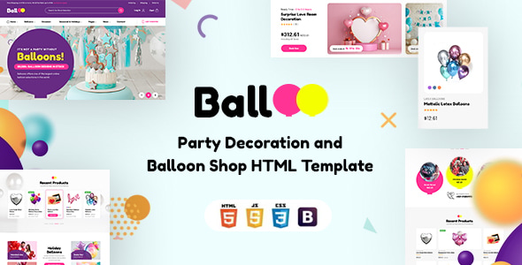 Balloo | Party Decoration and Balloon Shop HTML Template Balloo | Party Decoration and Balloon Shop HTML Template