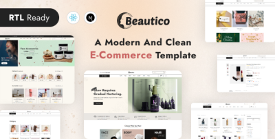 Beautico - Cosmetics Beauty Shop React Next.JS + RTL