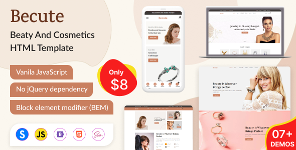 Becute - Jewelry, Cosmetics and Beauty eCommerce HTML Template Becute - Jewelry, Cosmetics and Beauty eCommerce HTML Template