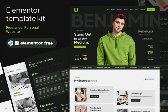 Benjamin - Freelancer Personal Website Template Kit Benjamin - Freelancer Personal Website Template Kit