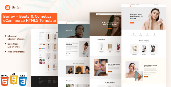 Berfey - Beauty & Cosmetics eCommerce HTML5 Template Berfey - Beauty & Cosmetics eCommerce HTML5 Template