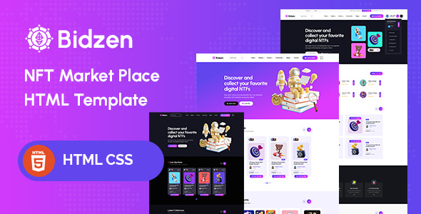 Bidzen - NFT Marketplace HTML Template Bidzen - NFT Marketplace HTML Template