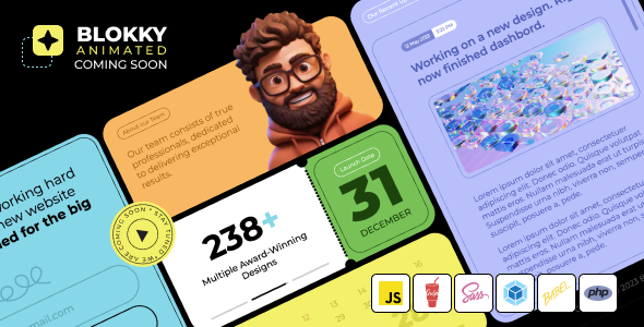 Blokky | Animated Coming Soon Template Blokky | Animated Coming Soon Template