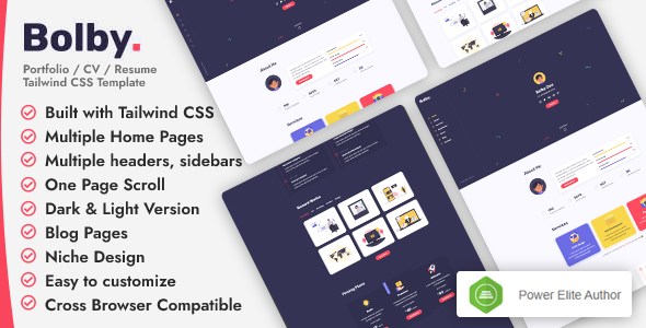 Bolby - Personal Portfolio Bootstrap & TailwindCSS Template Bolby - Personal Portfolio Bootstrap & TailwindCSS Template