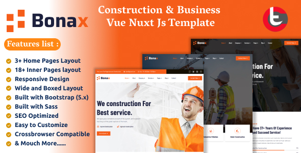 Bonax - Construction & Business Vue Nuxt Template Bonax - Construction & Business Vue Nuxt Template