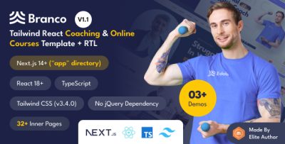 Branco -  Nextjs Tailwind Online Coaching & Education Courses Template