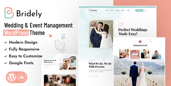 Bridely | Wedding & Event Management WordPress Theme Bridely | Wedding & Event Management WordPress Theme