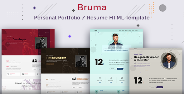 Bruma - Personal Portfolio / Resume HTML Template Bruma - Personal Portfolio / Resume HTML Template