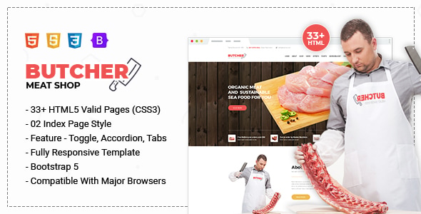 Butcher - Meat Shop eCommerce HTML Template Butcher - Meat Shop eCommerce HTML Template