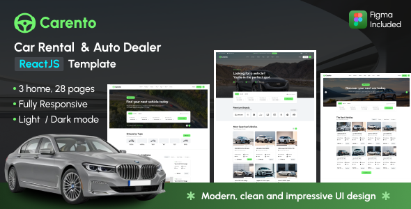 Carento - Auto Dealer & Car Rental React Template Carento - Auto Dealer & Car Rental React Template