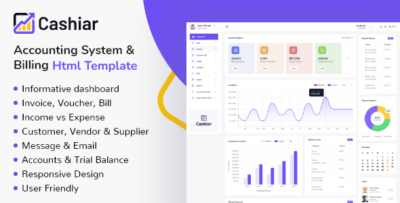 Cashiar - Tailwind HTML5 Accounting Dashboard Template