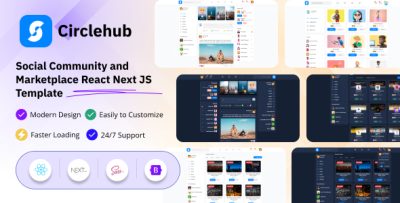 Circlehub - Social Community and Marketplace React Next JS Template