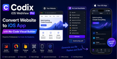 Codix WebView - Convert Website to iOS App With No-Code Visual Builder