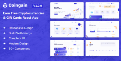 CoinGain - Earn Free Coins, Cryptocurrencies & Gift Cards Nextjs Template
