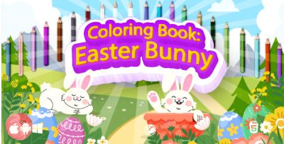 Coloring Book: Easter Bunny - HTML5 Game Template