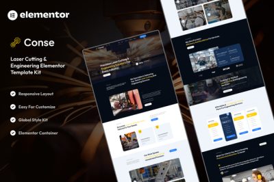 Conse - Industrial & Laser Cutting Services Elementor Template Kit