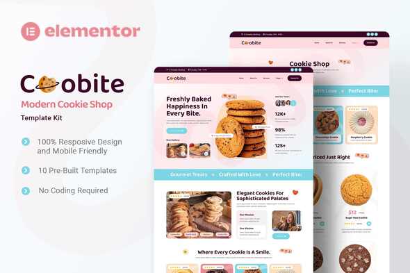 Coobite - Modern Cookie Shop Elementor Template Kit Coobite - Modern Cookie Shop Elementor Template Kit