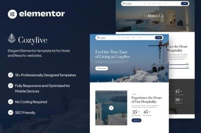Cozylive - Hotel & Resort Elementor Template Kit