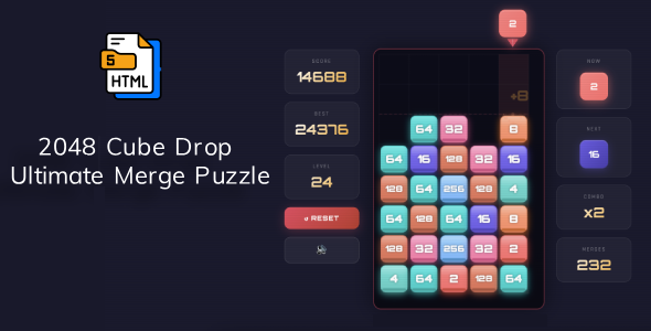 Cube Drop - HTML5 Merge Puzzle Game Cube Drop - HTML5 Merge Puzzle Game