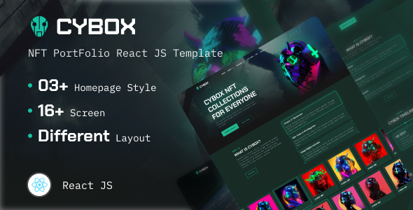 Cybox - NFT Portfolio React Template Cybox - NFT Portfolio React Template