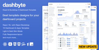 Dashbyte React & Bootstrap 5 Dashboard & Admin Template