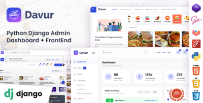 Davur - Restaurant Django Admin Dashboard + FrontEnd