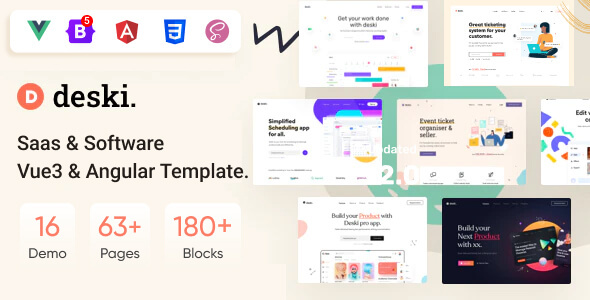 Deski - Software, SaaS & Startup Vue & Angular Js Template Deski - Software, SaaS & Startup Vue & Angular Js Template